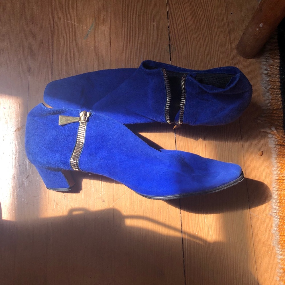 Anne Klein Couture Electric Blue Booties Vintage